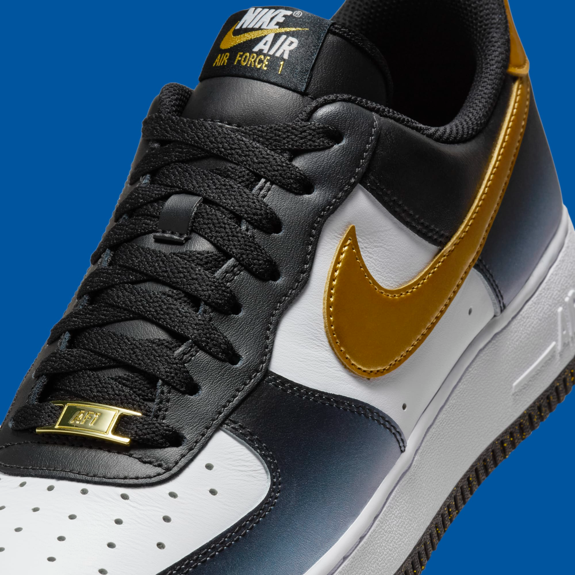 nike air force white metallic gold black