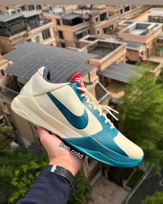 Caitlin Clark x Nike Kobe 5 Protro "Coconut Milk" basketball shoe.