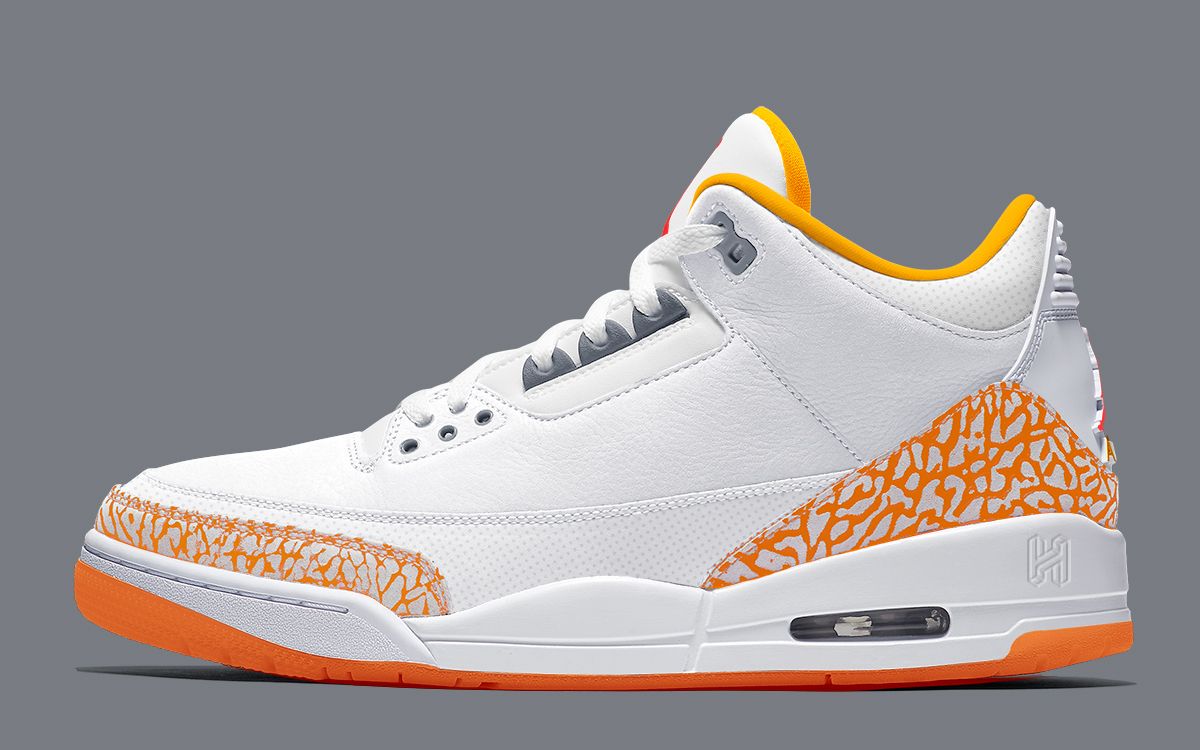 Jordan 3 white outlet blue orange