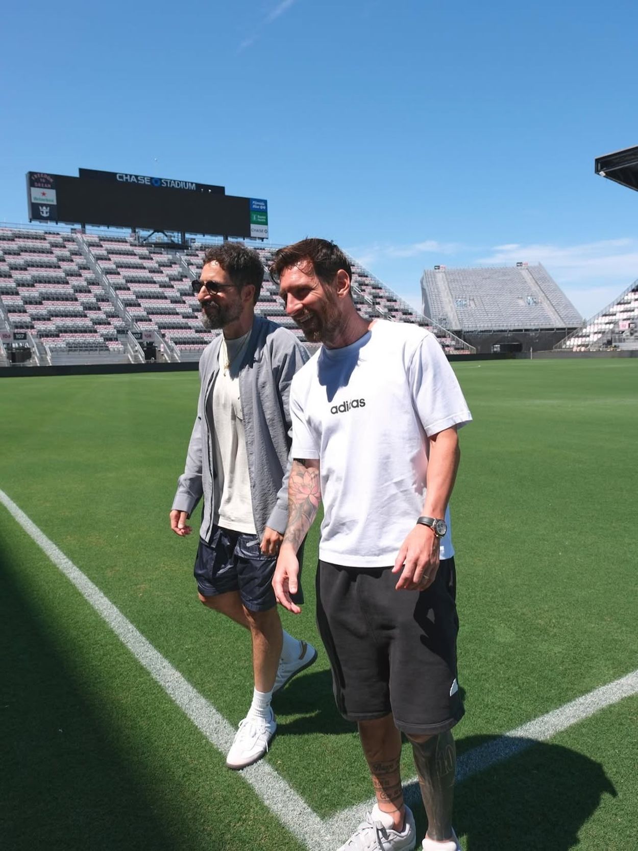 Lionel Messi & Ronnie Fieg for Kith x adidas Football. Photo via Ronnie Fieg.