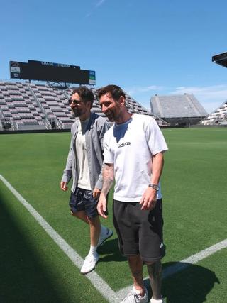 Lionel Messi & Ronnie Fieg for Kith x adidas Football. Photo via Ronnie Fieg.