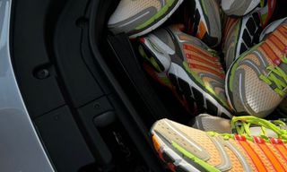 Larry June's orange-clad adidas Adistar Control 5 collaboration.