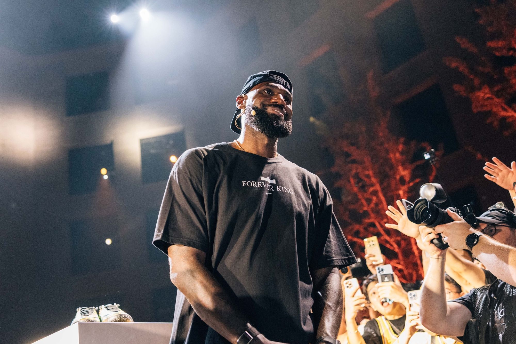 LeBron James in Shanghai on his 'Forever King' tour.