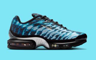 Nike Air Max Plus VII "Scorpion" (SKU: IQ9429-001) in a black and gamma blue color scheme.