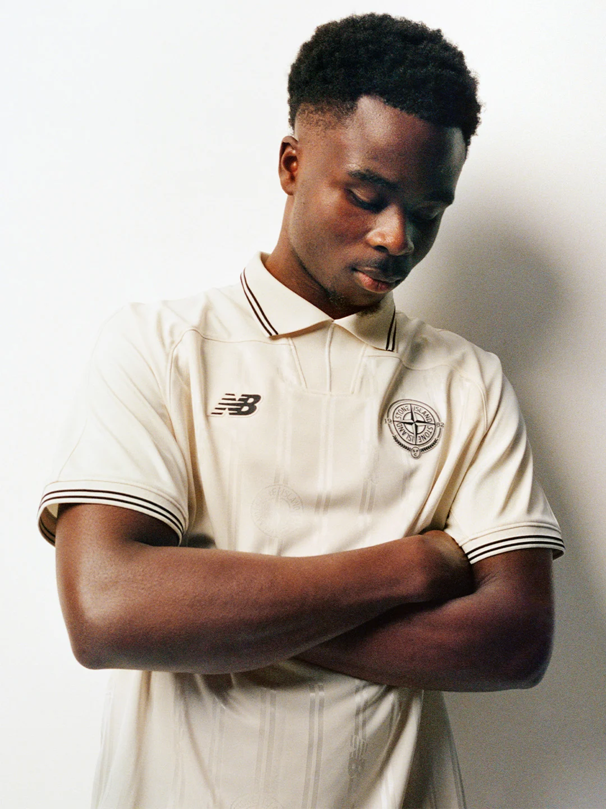 Bukayo Saka for Stone Island x New Balance Football Summer 2026 Collection. Photo via Stone Island.