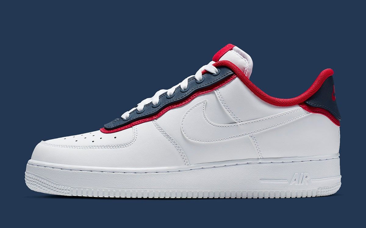 Nike air force 1 low double layer white obsidian red best sale