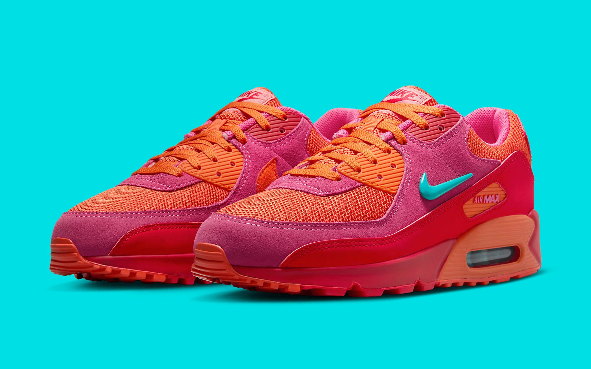 Pink and best sale teal air max