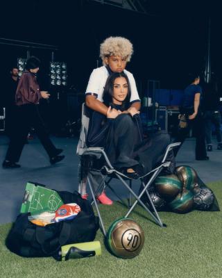 Saint & Kim Kardashian in Nike Football's "Rip the Script" Ad. Photo via Nike.