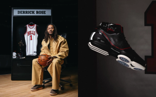 Derrick Rose in a retirement announcement from the Chicago Bulls; photo of the adidas AdiZero Rose 1 retro.