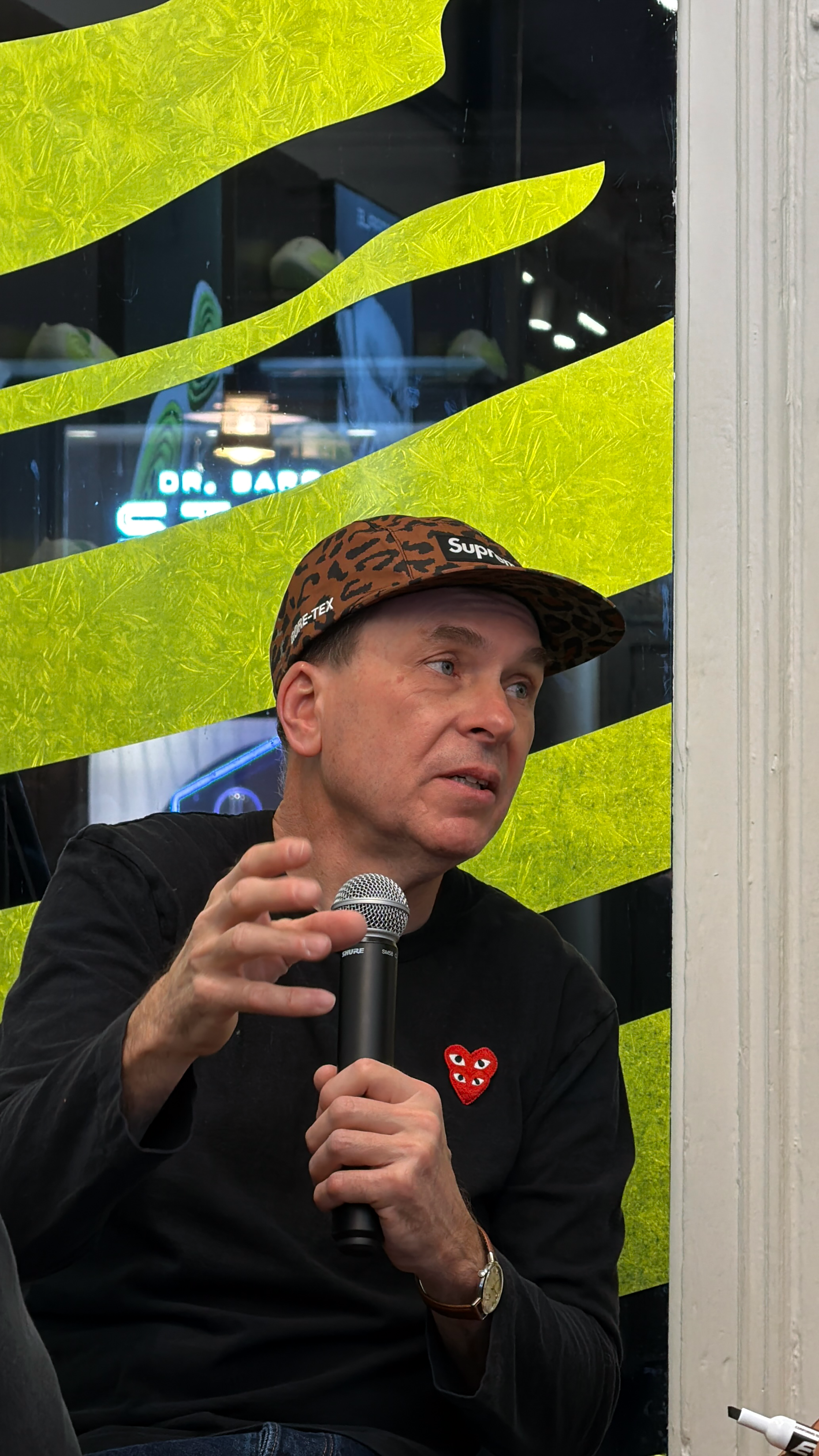 Steven Smith speaking about the Crocs Ripple at the Crocs SoHo store in New York City.