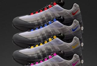 Speculative mock-up of four Nike Air Max 95 "Black Tongue" pack pairs, by 110s Lad.