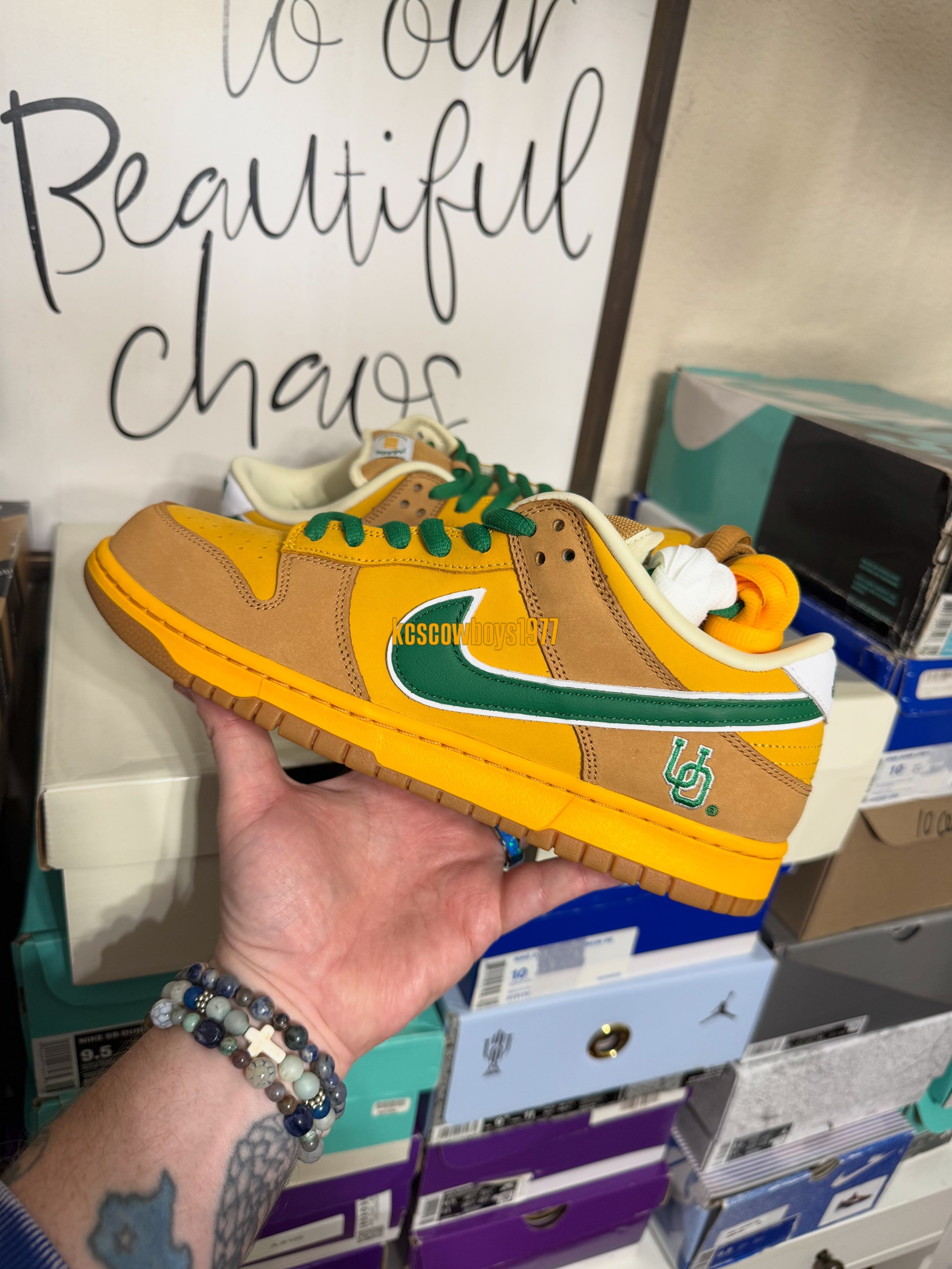 Ducks Of A Feather x Nike SB Dunk Low "Shout!" Photos via @kcscowboys1977/IG.