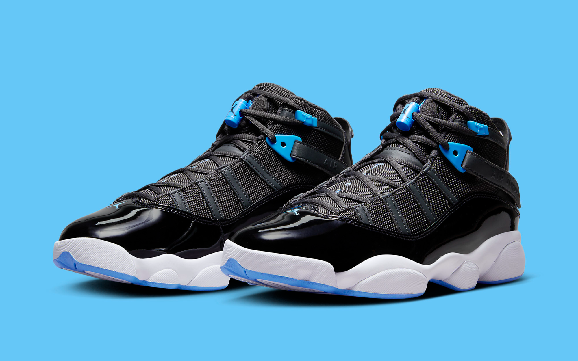 blue and black jordan 6s