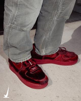 Nike Air Force 1 "Team Red" (Pony Hair; SKU: IR1940-600). Photo via Nike.
