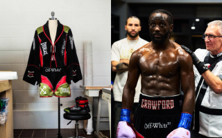 Terence Crawford's custom Everlast x Off-White™ outfit from his fight against Canelo.