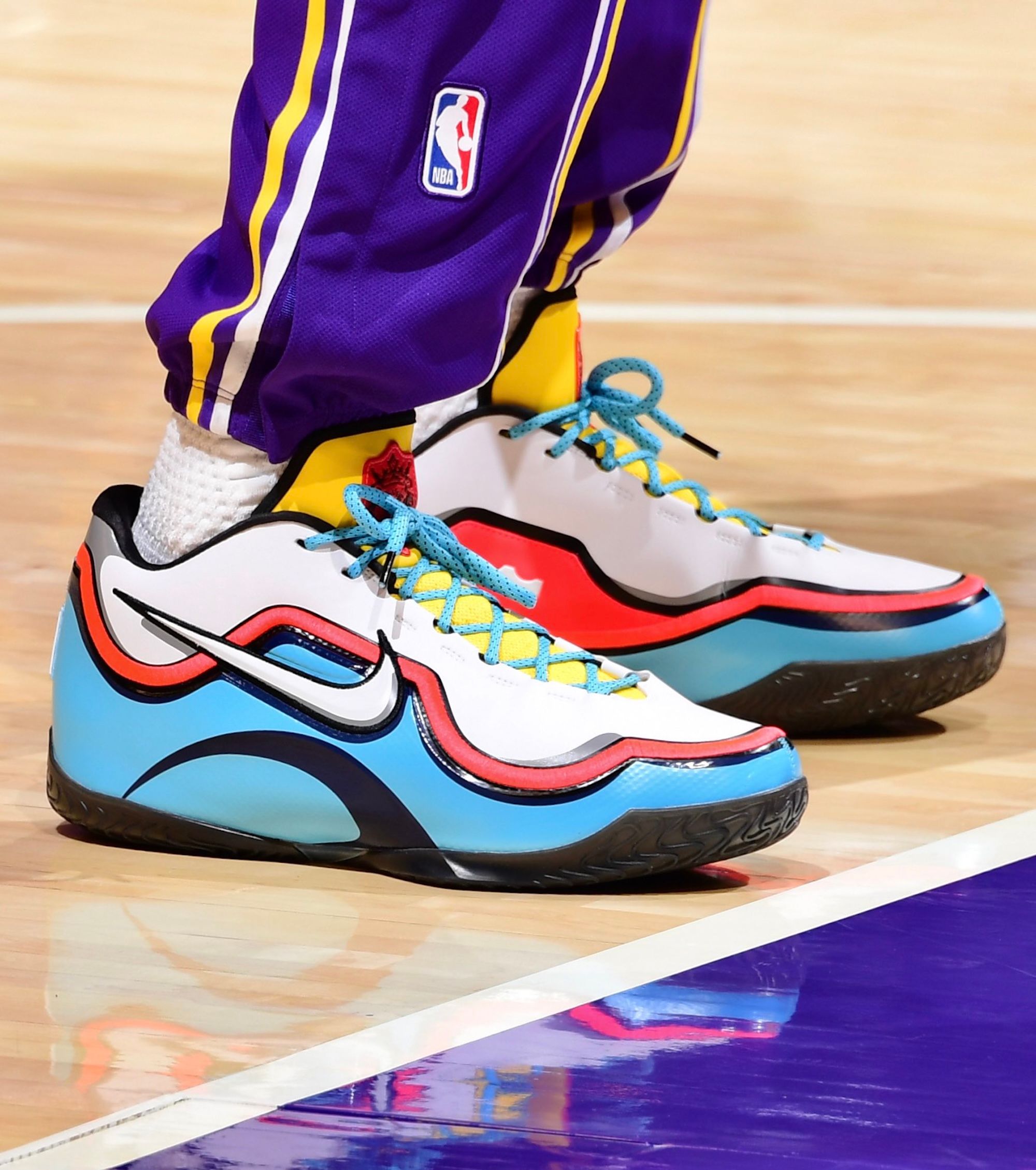 Nike LeBron 23 "Stewie" basketball sneaker inspired by the Family Guy character.