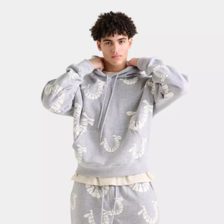 Men's True Religion warped logo hoodie exclusive to JD Sports. 