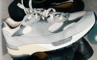 mfpen x New Balance 992 "Grey." Photo via GQ Italia.
