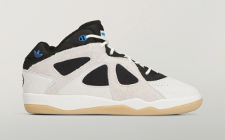 Bad Bunny's adidas BadBo 1.0 sneaker in a beige/black color scheme.