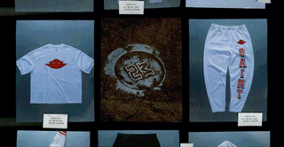 Apparel collection by Saint Mxxxxxx for Jordan Brand, which includes a varsity jacket.