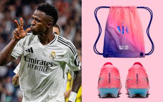 Vinicius Jr.'s Nike Mercurial Vapor 16 Collection in a "Sunset Pulse" color scheme.