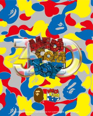 Campaign visual for 30th Anniversary Collection by MEDICOM TOY x A BATHING APE®︎. Photo via A BATHING APE®︎.