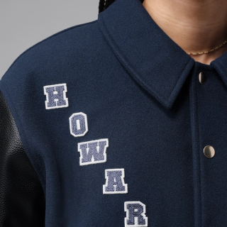 Howard University x Jordan Flight Men's Varsity Jacket "College Navy" (SKU: IU5510-419). Photo via Nike.