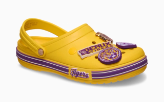 NCAA x Crocs Crocband Clog "LSU Tigers" (SKU: 213572-90H). Photo via Crocs.