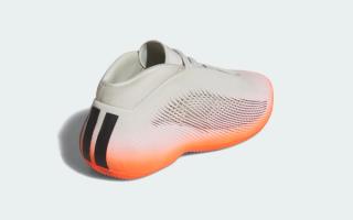 adidas Basketball's innovative, new 3D-Printed shoe, called the BB.01, in an "Orange Dusk/Grey Orbit/Core Black" color scheme.