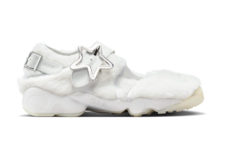 Women's Nike Air Rift "Culture Day 2025" featuring a furry "Summit White" makeover.