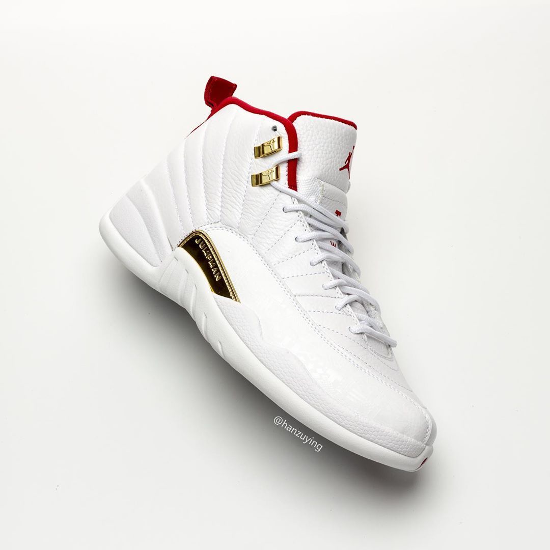 Jordan 12 white university on sale red