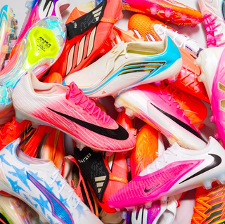 Group photo of over a dozen 2026 World Cup™ boots from adidas ("Road to Glory"), Nike ("Breakout"), PUMA ("Showtime") & others. Photo by BOOTSCULTURE®.