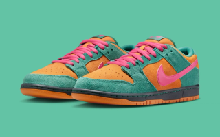 Nike SB Dunk Low "Green Noise & Watermelon" sneaker.