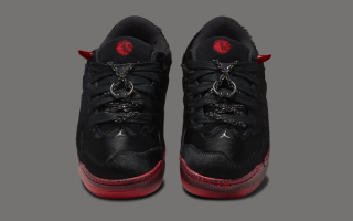 Jordan Session in a "Black/Fire Red" color scheme complete with faux pony hair and horns.