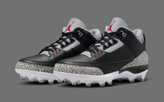 The Nike Air Jordan 3 "Black Cement" is Releasing In Cleat Form