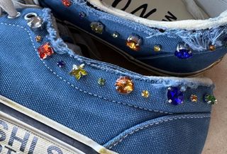Satoshi Nakamoto x OTW by Vans Era 95 “Gems” collaboration in a blue color scheme.