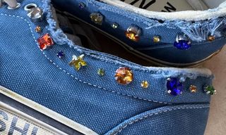 Satoshi Nakamoto x OTW by Vans Era 95 “Gems” collaboration in a blue color scheme.