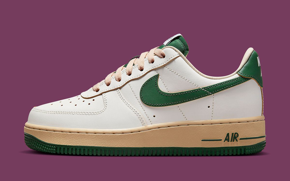Aged-Look Air Force 1 Low Appears with Green and Muslin