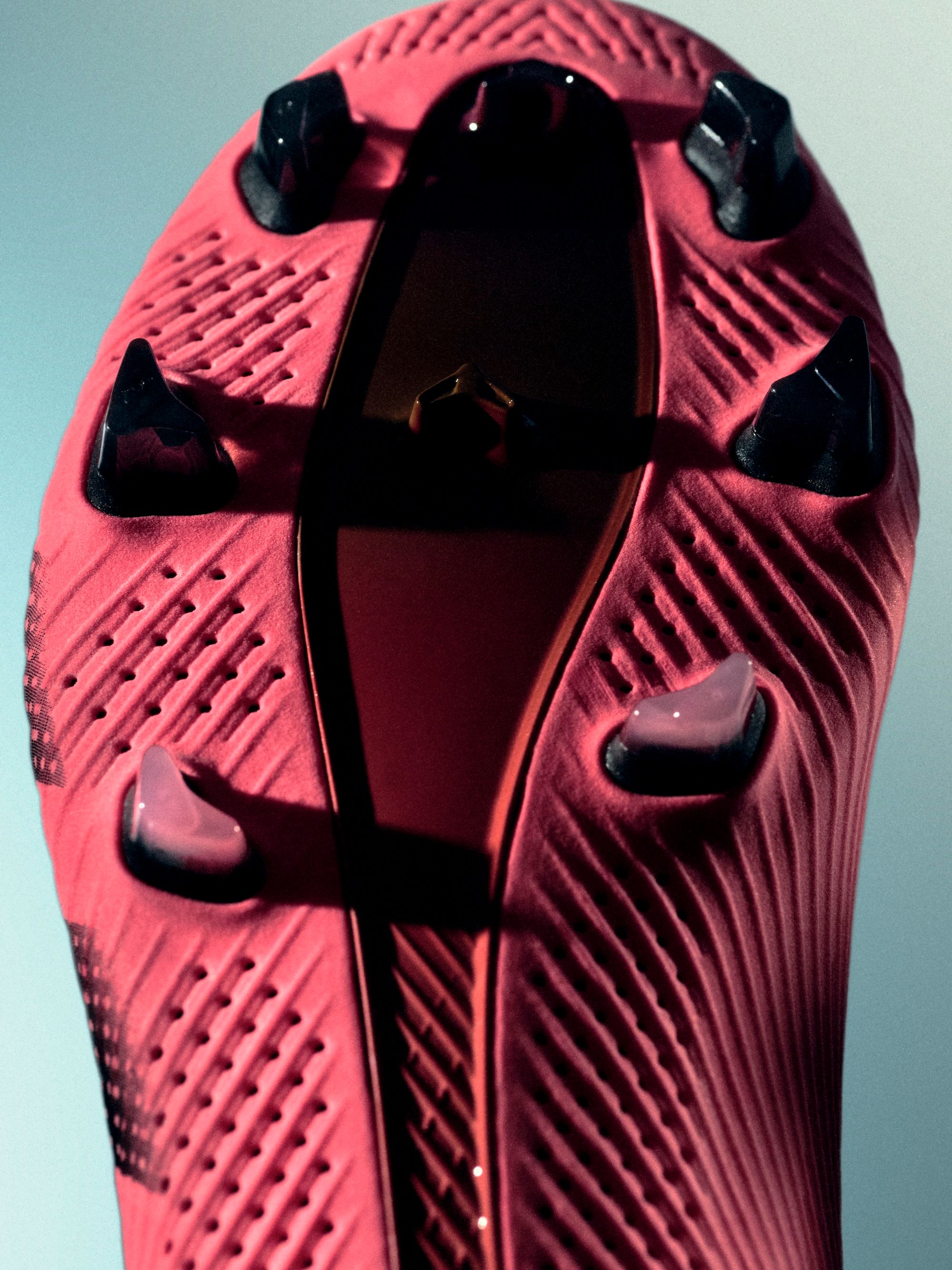 Close-up of sole plate on 3D-printed adidas football boots. Photo via adidas.