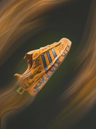 HELLSTAR x adidas Superstar II "Hazy Orange." Photo via adidas.