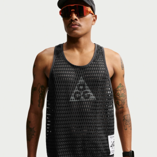 Nike ACG Radical AirFlow Short-Sleeve Running Tank Top in "Black" (Anthracite/Cool Grey)