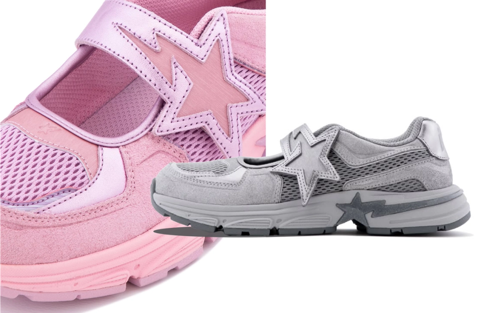 BAPE Mary Jane STA women's sneaker featuring chunky midsole, buckle strap closure, and ape head branding