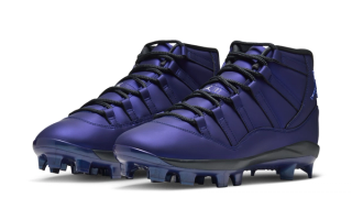 Space Jam x Air Jordan 11 MCS "Magic Ball" Baseball Cleats (SKU: JA7792-400). Photo via Nike.