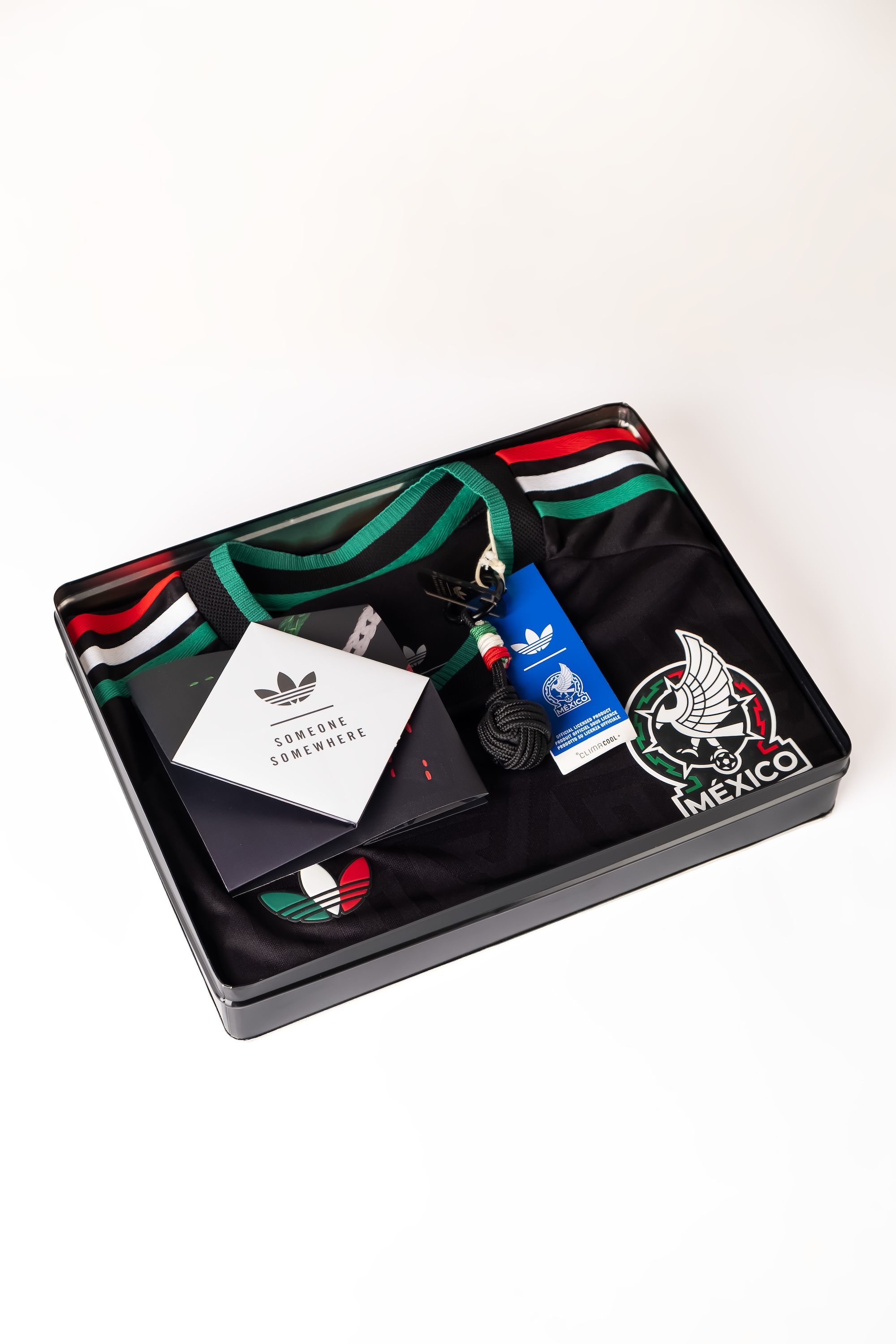 Packaging of special-edition Someone Somewhere x adidas x Mexico 2026 Third jersey. Photo via Someone Somewhere.