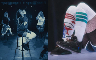 Billie Eilish wearing a co-branded Air Jordan 4 retro in Barcelona, June 2025.