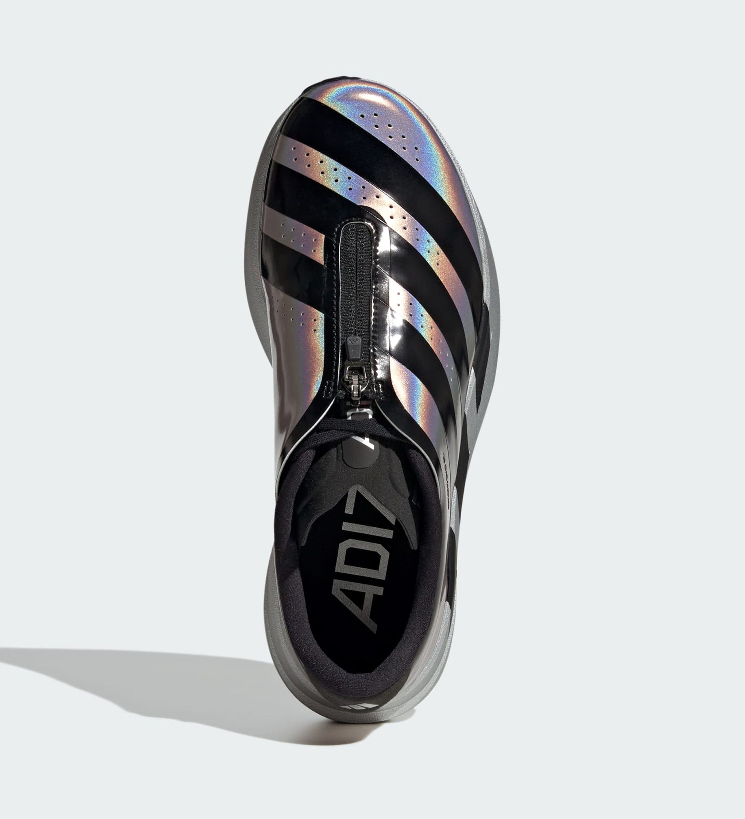 Women's adidas Adizero Evo SL Zip "Silver Iridescent" (SKU: KH7788).