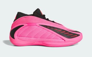 adidas Anthony Edwards 2 "Lucid Pink" basketball sneaker.