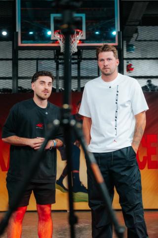 Luka Dončić stops by at Basketball Emotion in Madrid. Photo via Jordan Brand.