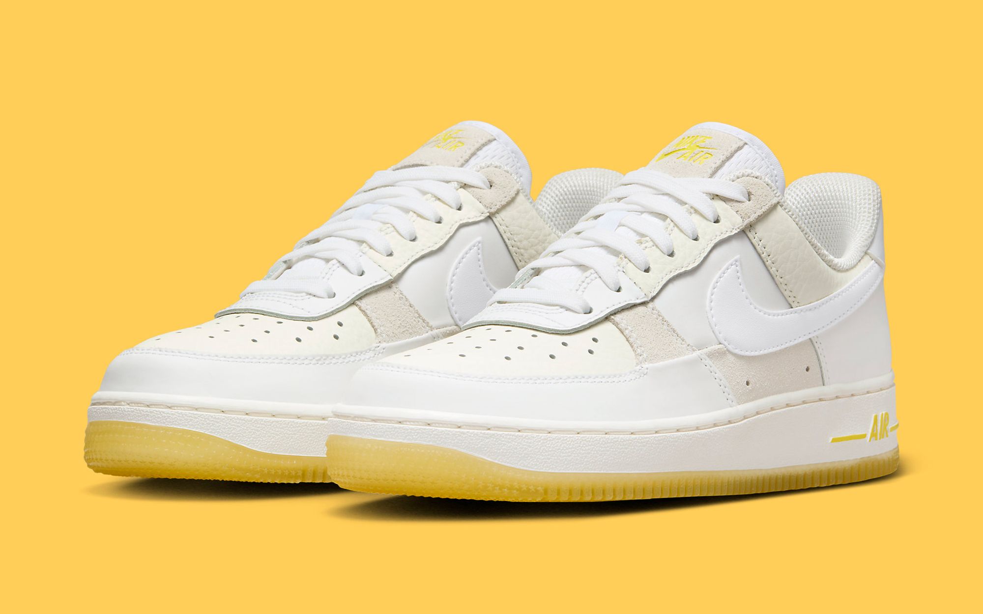 Air force ones hot sale with yellow swoosh