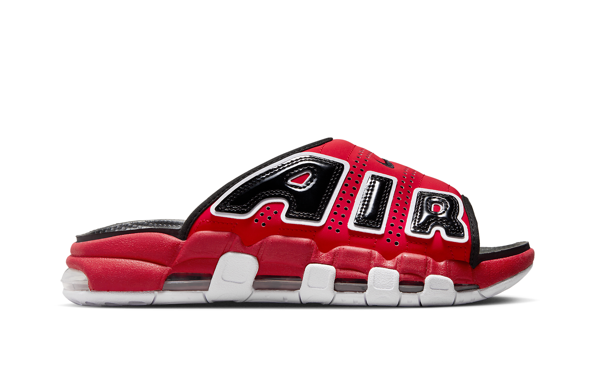 靴 AIR MORE UPTEMPO SLIDE FJ6036600 Nike Air More Uptempo Slide University Red Black FJ6036-600